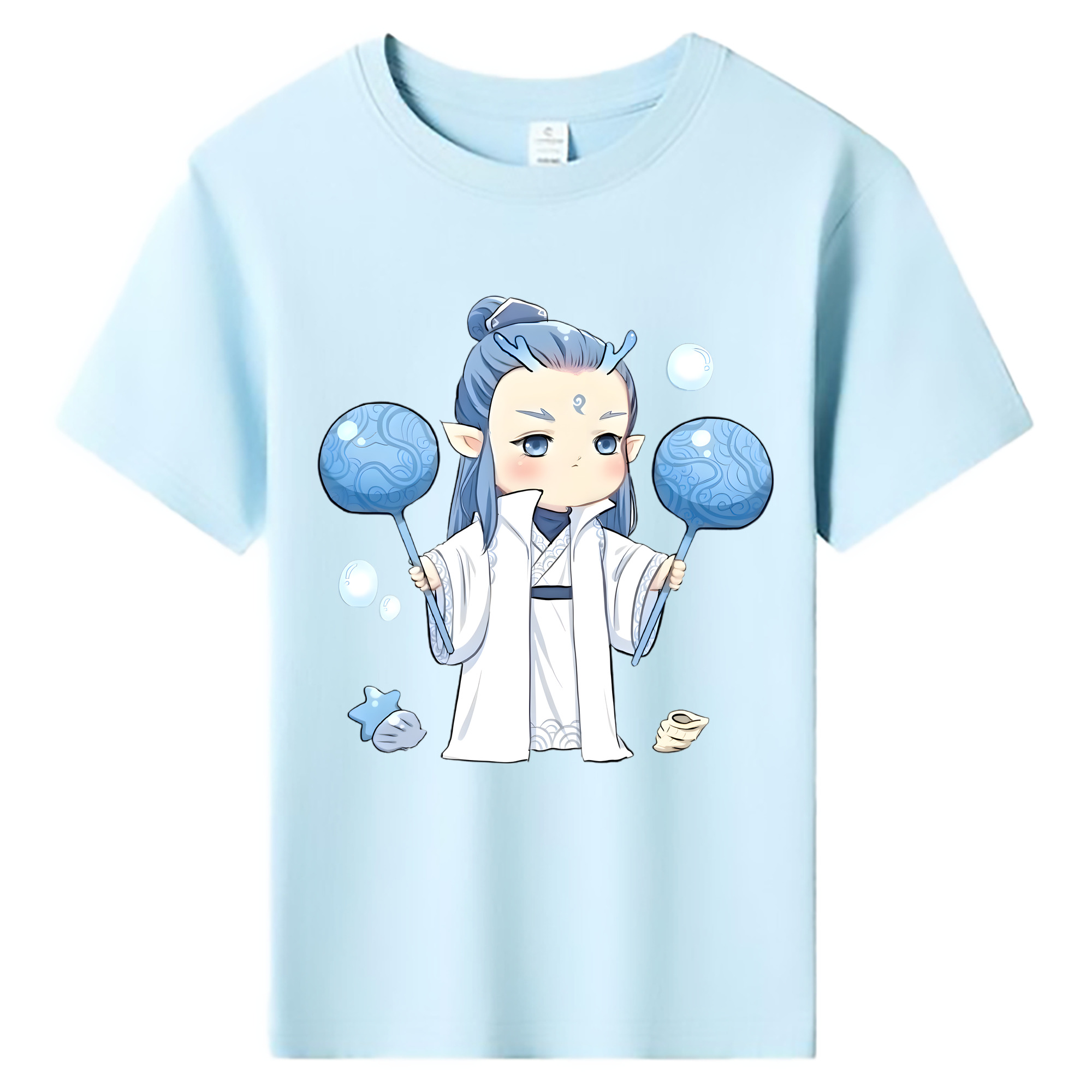 （画像用） Ne Zha 2 ナタ 魔童の大暴れ 綿100％キッズTシャツ（フロントプリント）